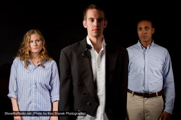 Ray's Dilemma. Amber (Sarah Jachelski-L), Ray (Josh Kemper-Ctr), and Wricks (Chris Jones-R).