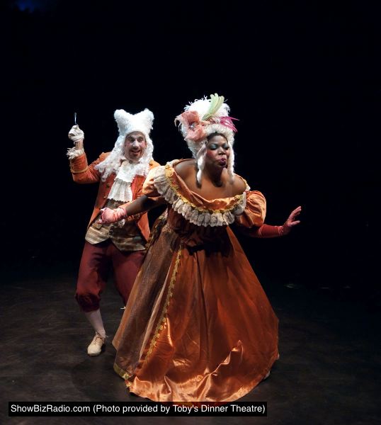 The Thenardiers crash Marius' and Cosette's wedding - Thenardier (David James) and Madame Thenardier (Theresa Cunningham)